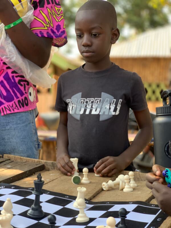 Outdoor chess session in Kenya